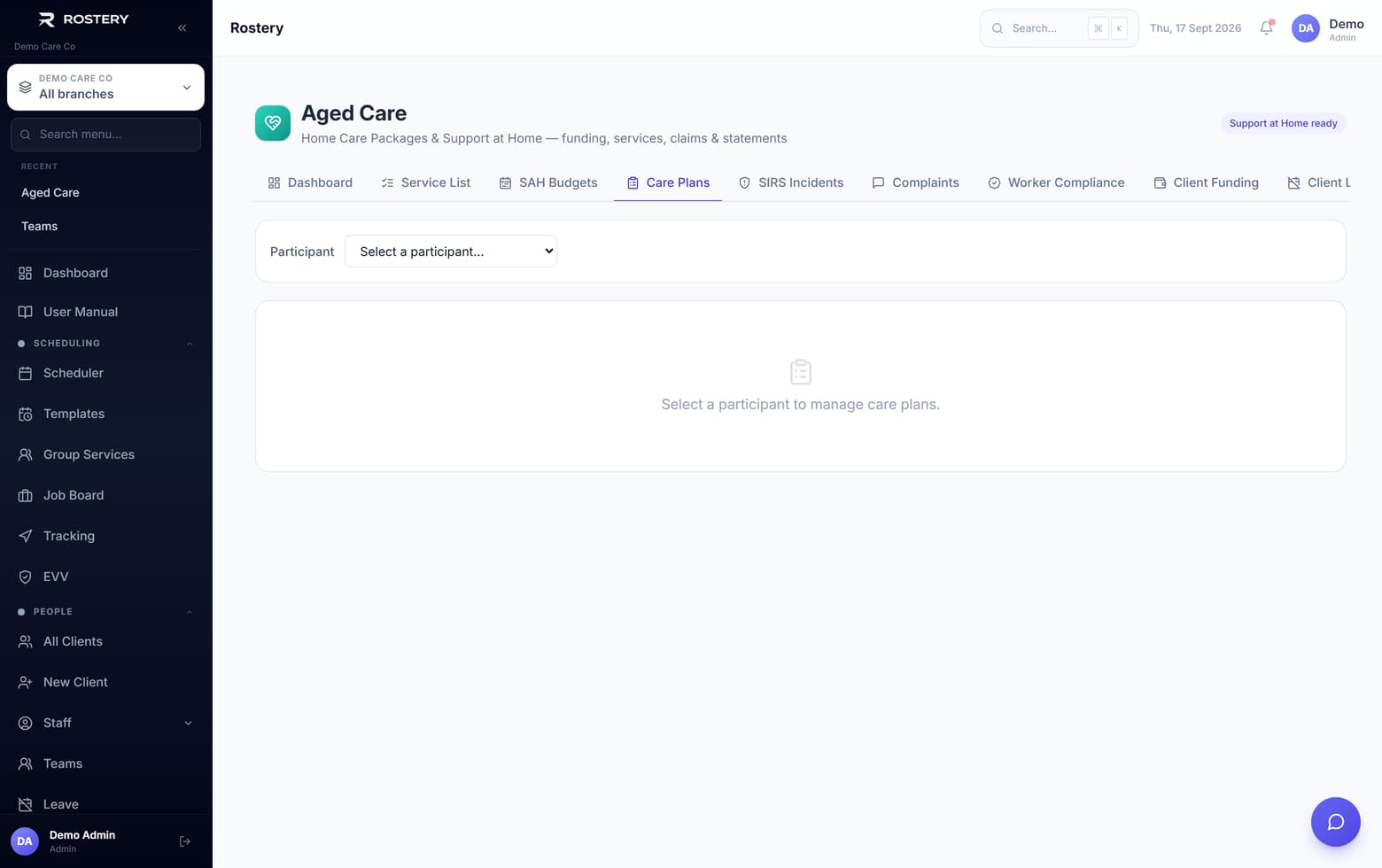 Care Plans in Rostery