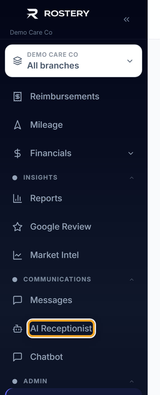 AI Receptionist, step 1