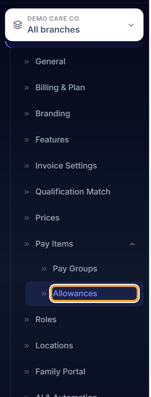 Allowances, step 1