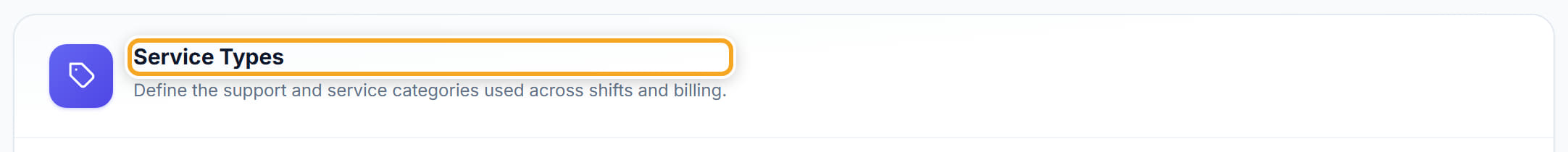 Service Types, step 1