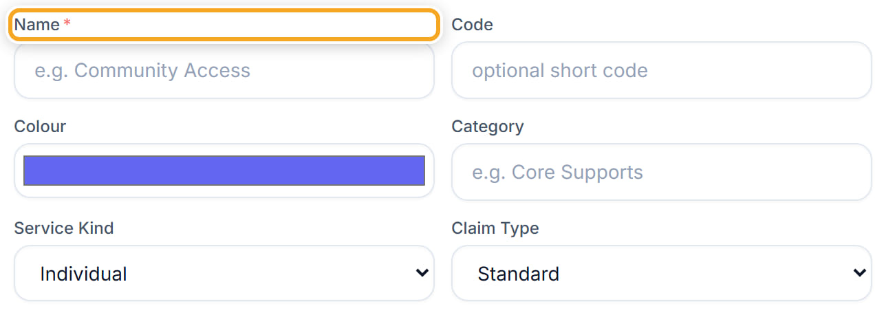 Service Types, step 3