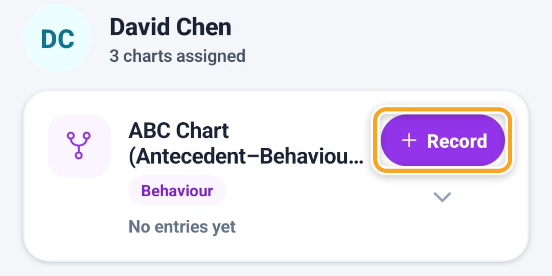 Chart records, step 3