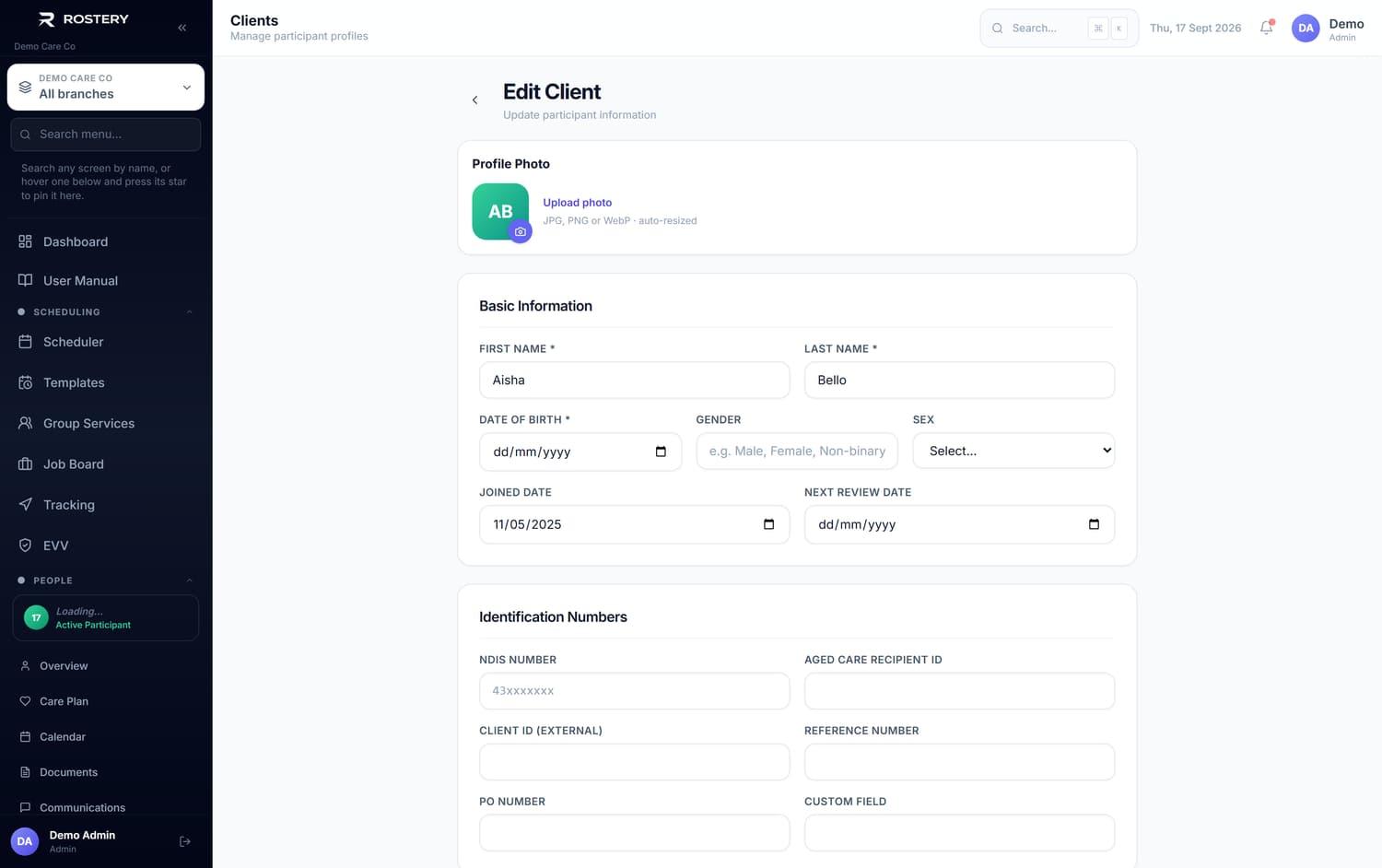 All Clients — client edit
