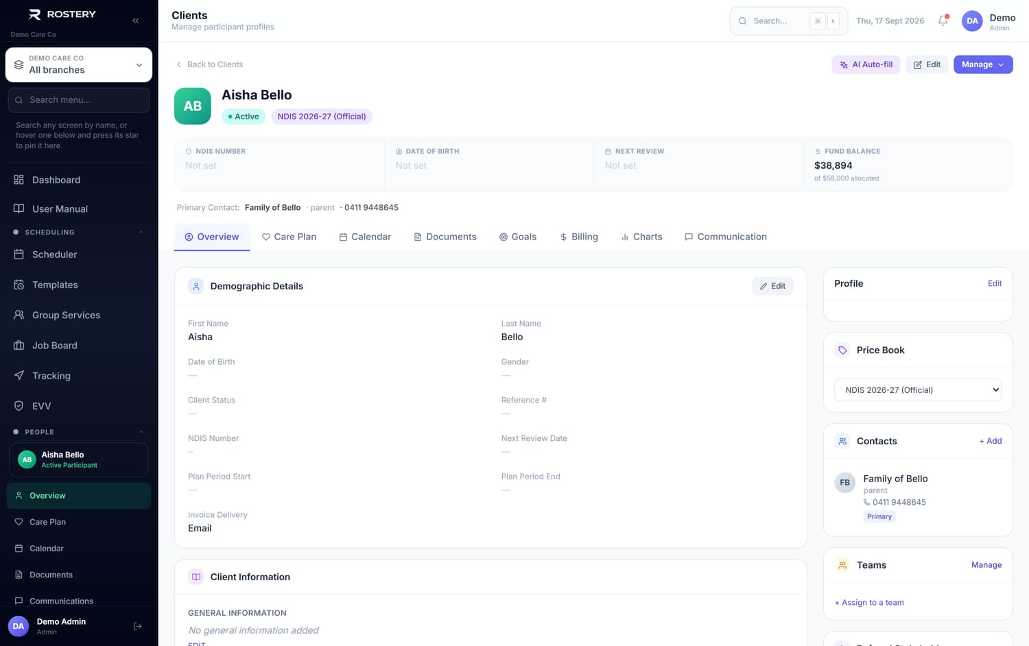 All Clients — client profile