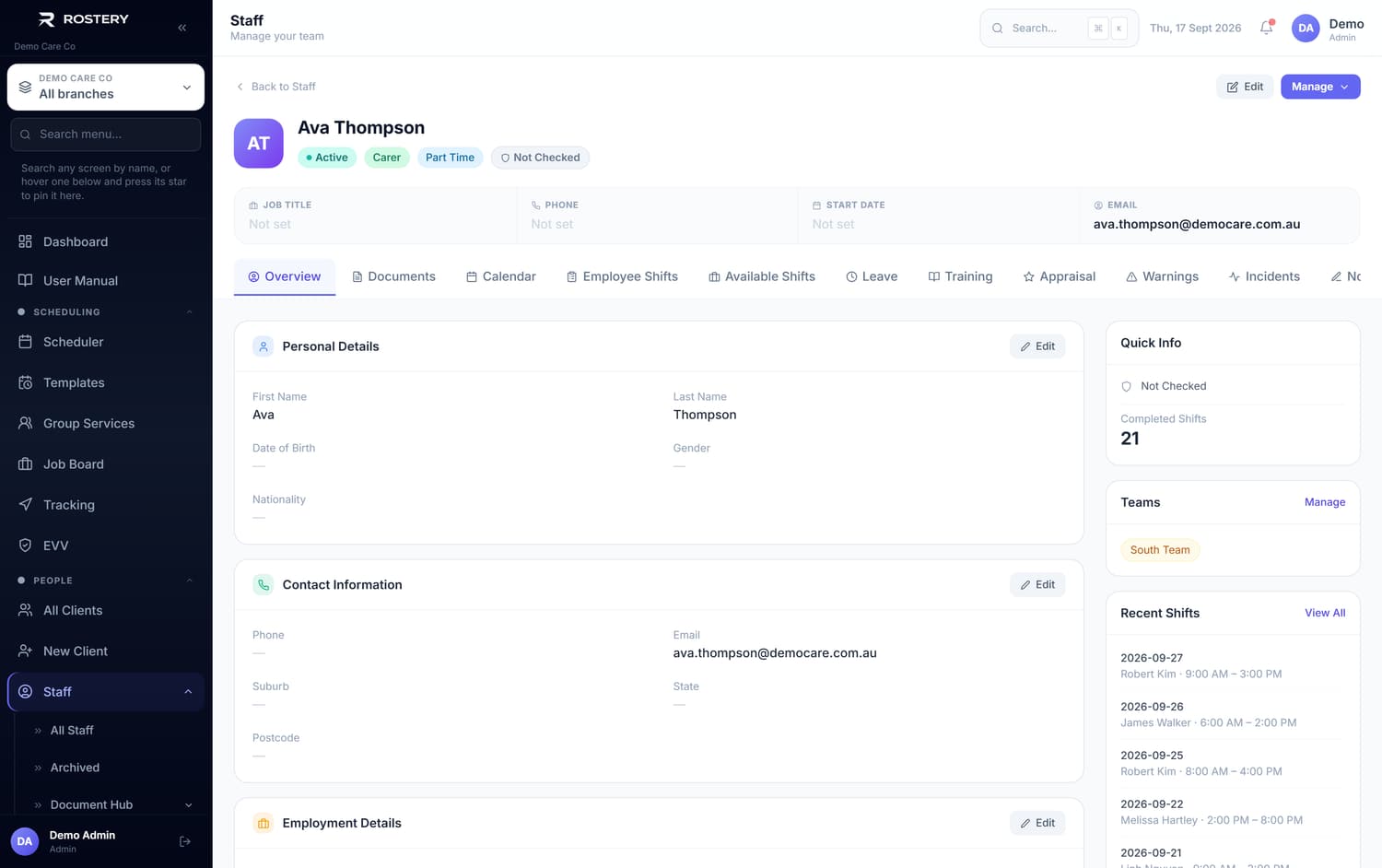 All Staff — staff profile