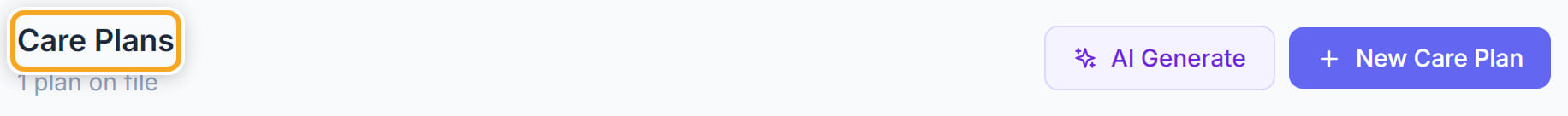Care Plan, step 1