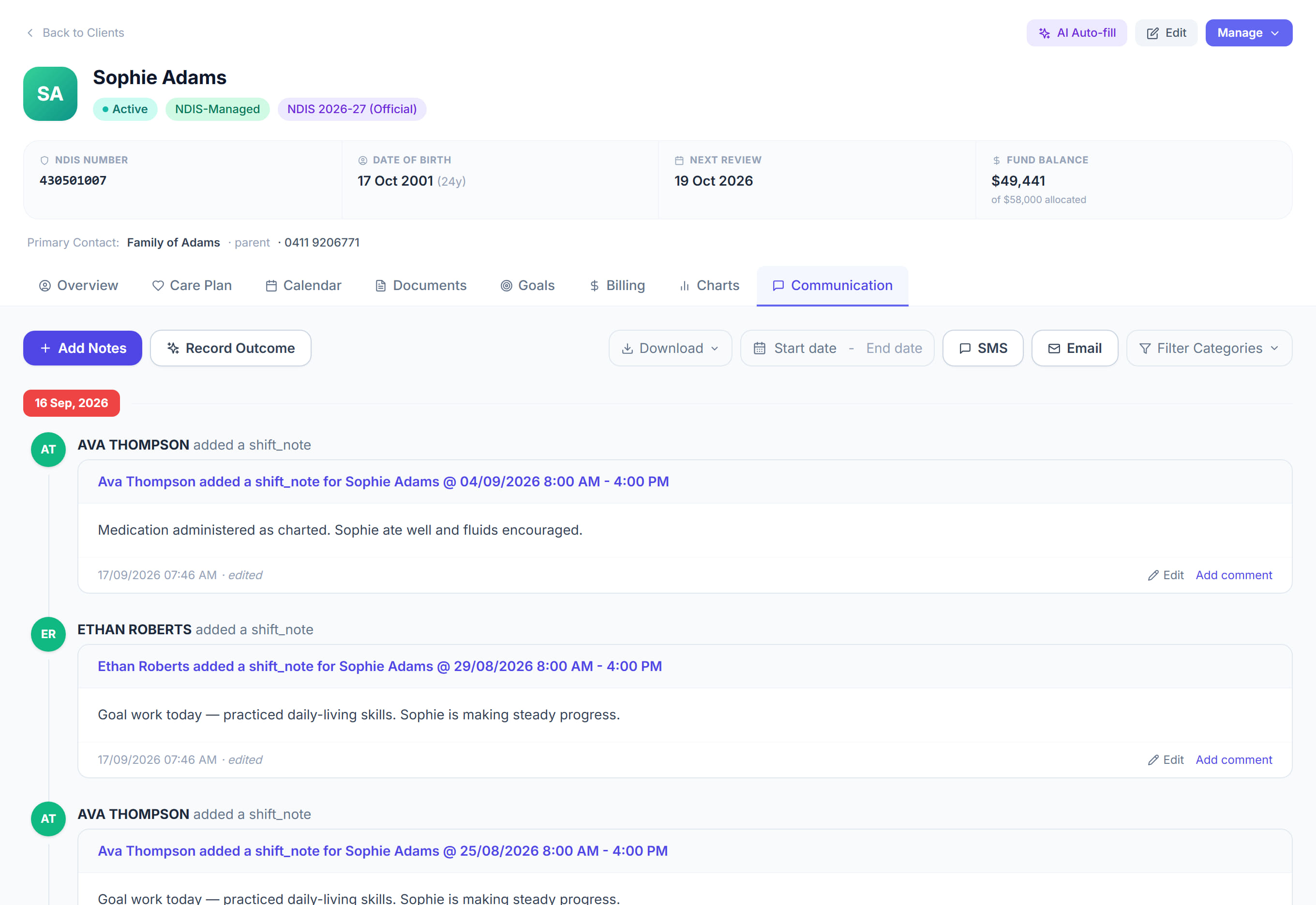 Client Communication in Rostery