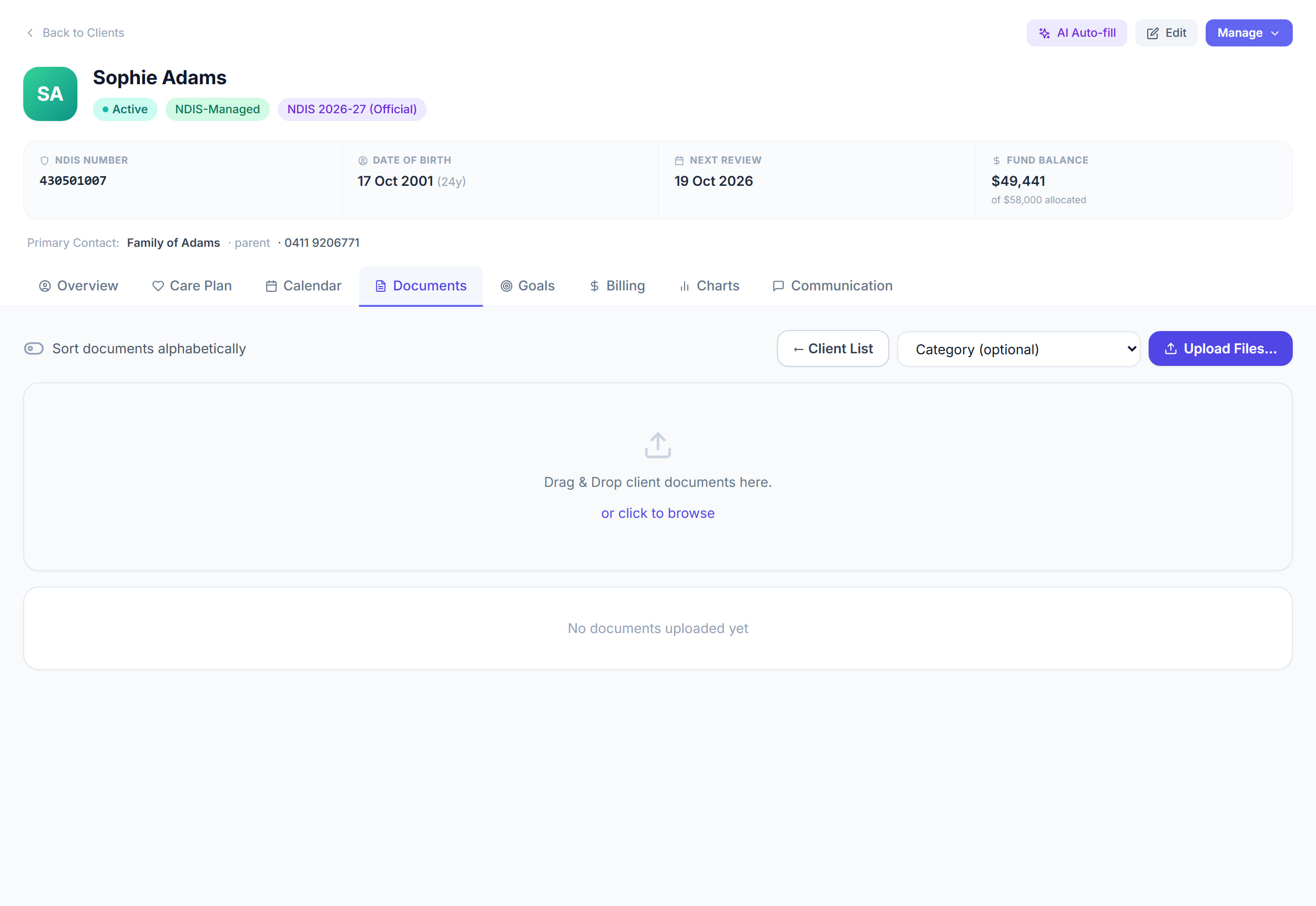 Client Documents in Rostery
