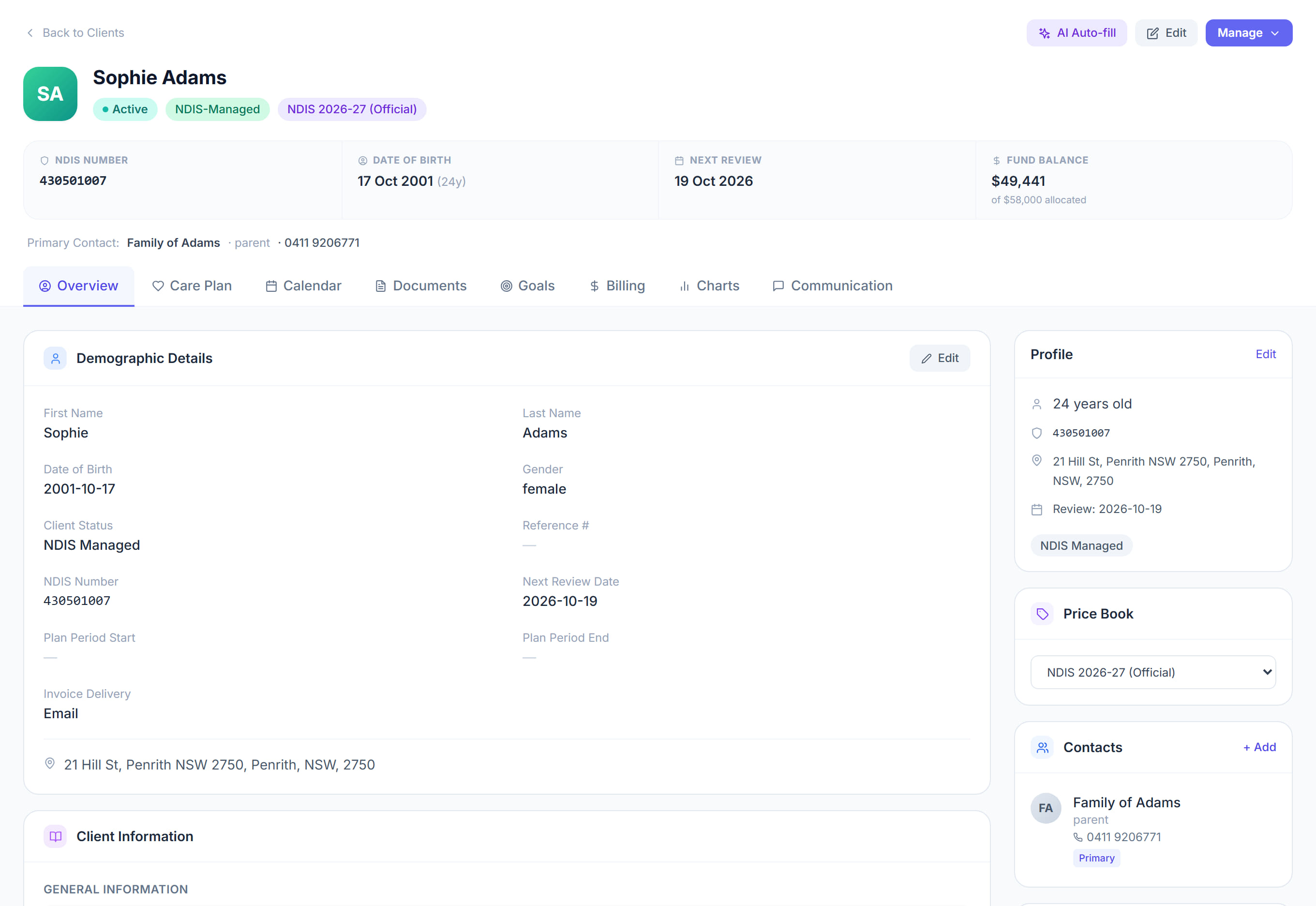 Client Overview in Rostery