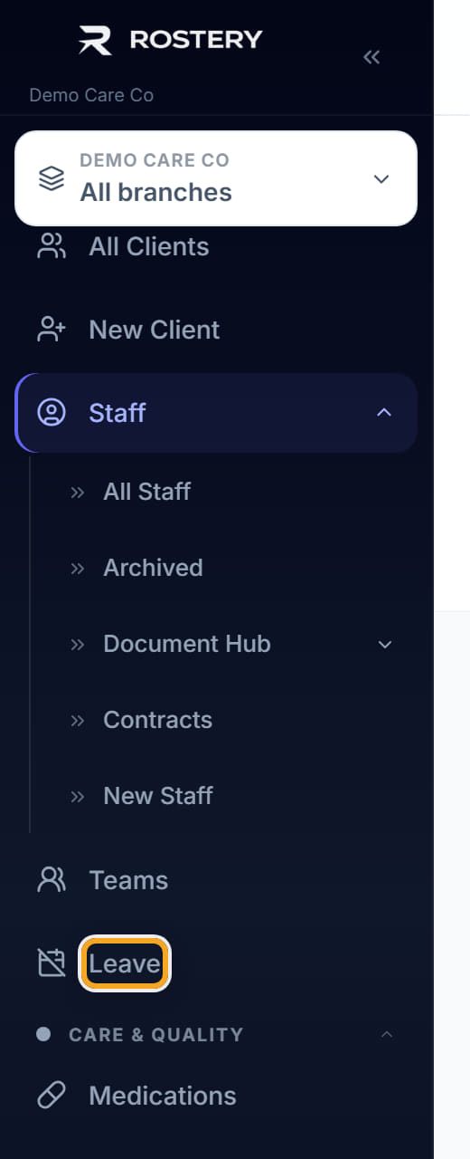Staff Leave, step 1