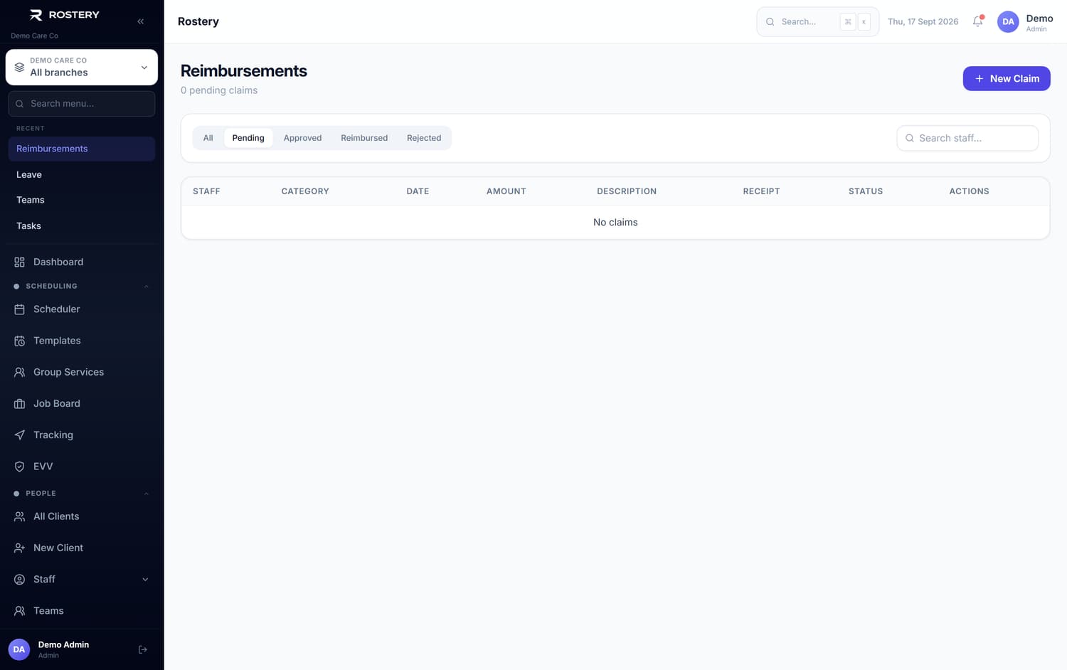 Reimbursements in Rostery