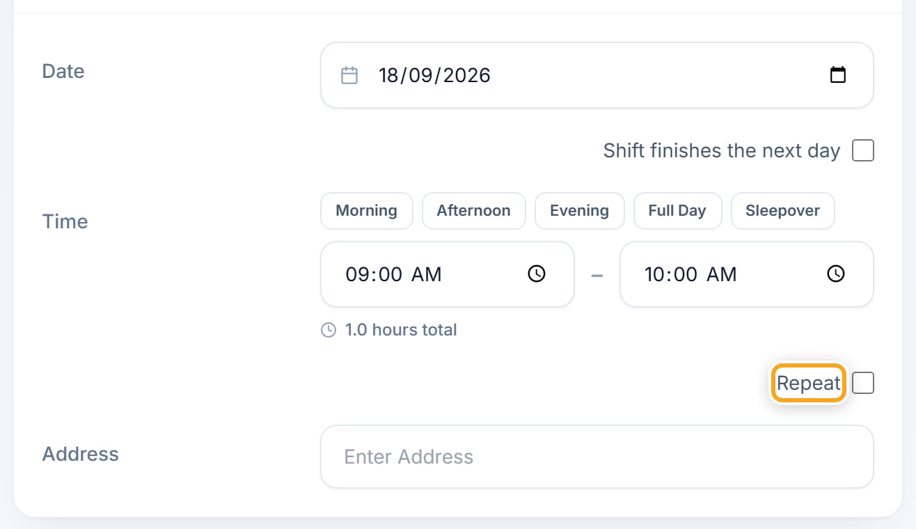 Add a shift, step 8